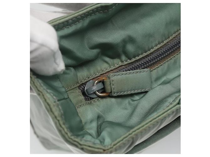 PRADA Borsa a mano in nylon verde Auth bs23688 - vista 9