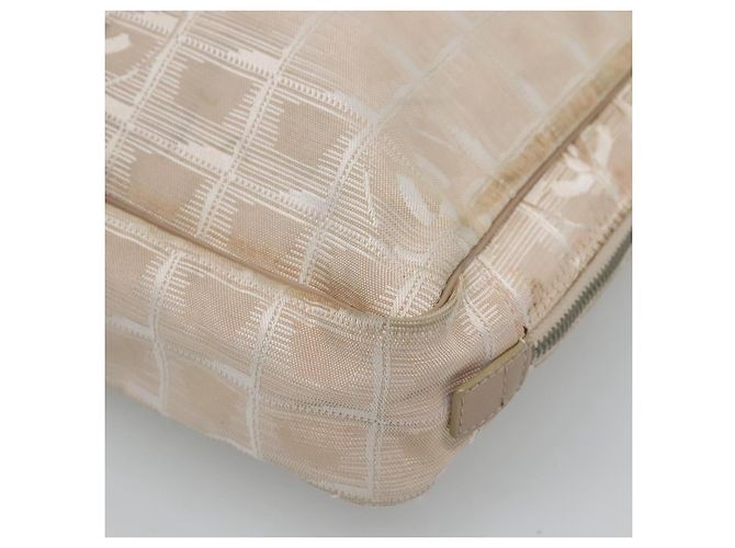 CHANEL Nuova linea da viaggio Borsa a mano in nylon beige CC Auth ti2897 - vista 10