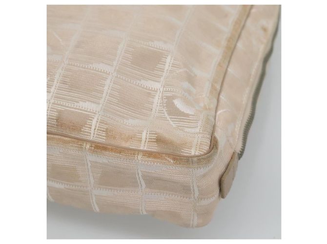 CHANEL Nuova linea da viaggio Borsa a mano in nylon beige CC Auth ti2897 - vista 12