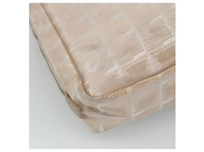CHANEL Nuova linea da viaggio Borsa a mano in nylon beige CC Auth ti2897 - vista 13