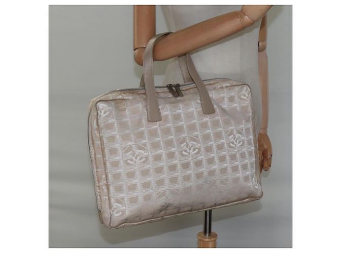 CHANEL Nuova linea da viaggio Borsa a mano in nylon beige CC Auth ti2897 - vista 22