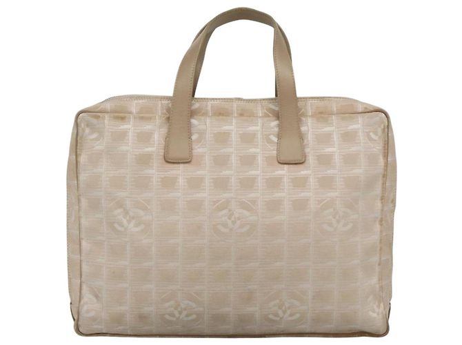 CHANEL Nuova linea da viaggio Borsa a mano in nylon beige CC Auth ti2897 - vista 3