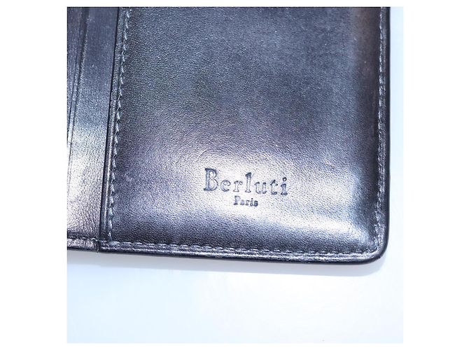 Cartera Larga Berluti de Cuero Negro Auth bs23508 - vista 17