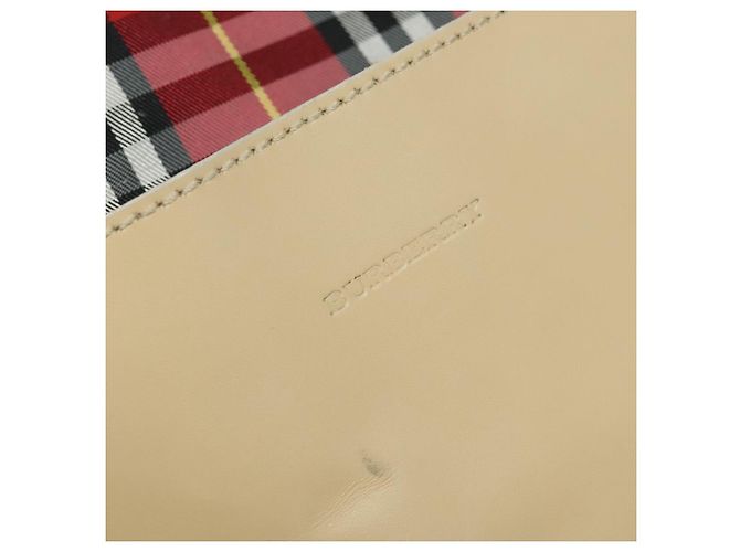 Burberry Nova Check Tote Bag Nylon Rot Beige Auth th5793 - Ansicht 10
