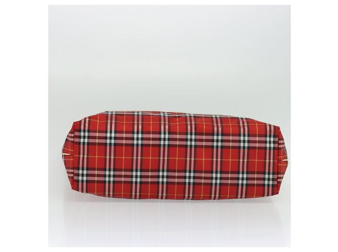 Burberry Nova Check Tote Bag Nylon Rot Beige Auth th5793 - Ansicht 5