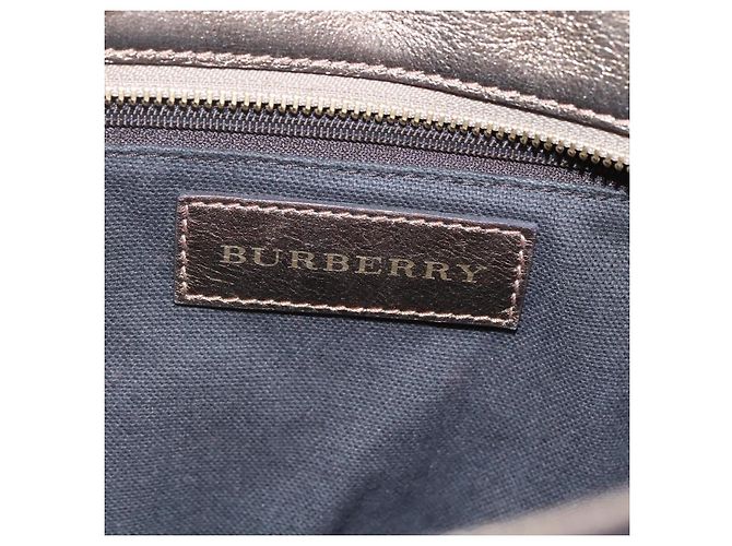 Bolsa de mão em PVC couro bege xadrez Nova da BURBERRY ouro Auth EC786 Dourado - vista 11