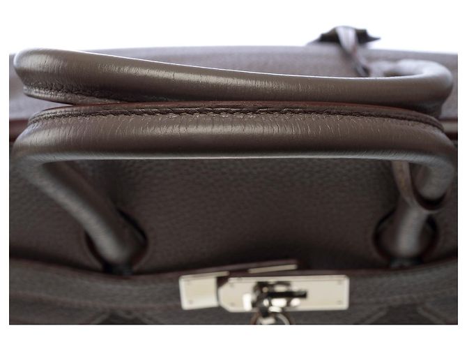 Hermès HERMES Birkin 35 Tasche aus grauem Leder - 102586 - Ansicht 10