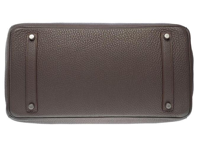 Hermès HERMES Birkin 35 Tasche aus grauem Leder - 102586 - Ansicht 11