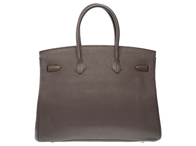 Hermès HERMES Birkin 35 Tasche aus grauem Leder - 102586 - Ansicht 4