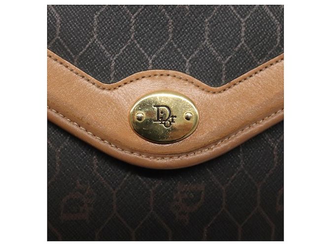 Borsa a spalla in tela a nido d'ape PVC nera Christian Dior Auth bs23609 - vista 14