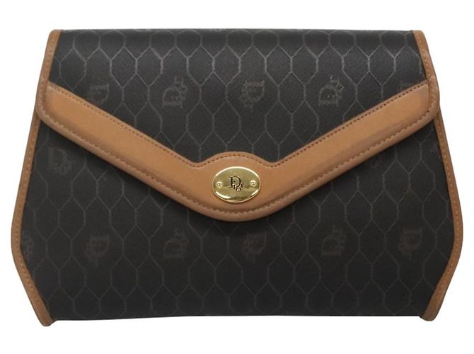 Borsa a spalla in tela a nido d'ape PVC nera Christian Dior Auth bs23609 - vista 2