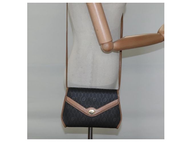 Borsa a spalla in tela a nido d'ape PVC nera Christian Dior Auth bs23609 - vista 20