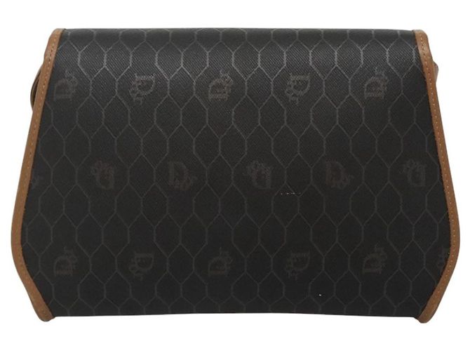 Borsa a spalla in tela a nido d'ape PVC nera Christian Dior Auth bs23609 - vista 3