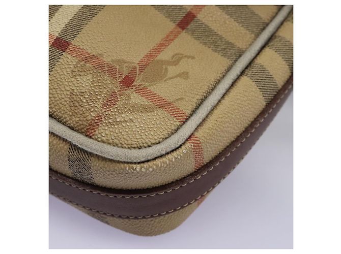 Autre Marque Borsa a spalla Burberrys Nova Check in pelle PVC beige Auth KD166 - vista 15