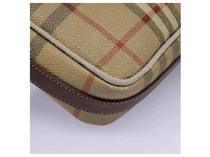 Autre Marque Borsa a spalla Burberrys Nova Check in pelle PVC beige Auth KD166 - vista 16
