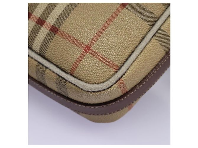 Autre Marque Borsa a spalla Burberrys Nova Check in pelle PVC beige Auth KD166 - vista 17