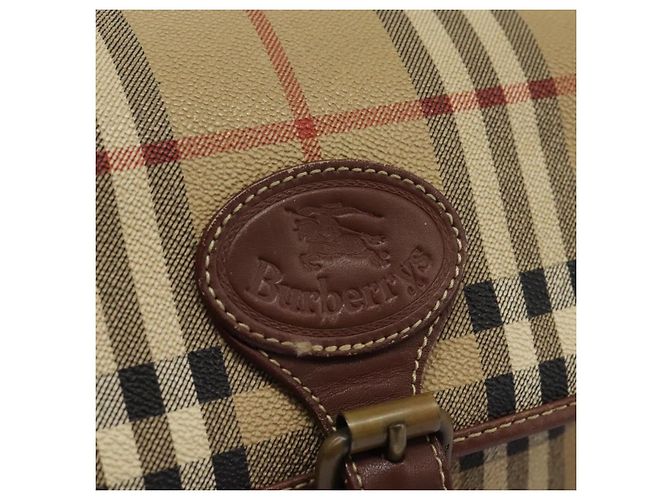 Autre Marque Borsa a spalla Burberrys Nova Check in pelle PVC beige Auth KD166 - vista 18