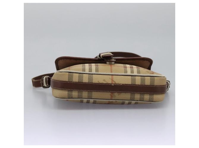 Autre Marque Borsa a spalla Burberrys Nova Check in pelle PVC beige Auth KD166 - vista 5