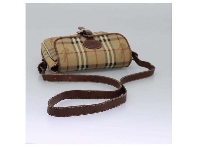 Autre Marque Borsa a spalla Burberrys Nova Check in pelle PVC beige Auth KD166 - vista 7