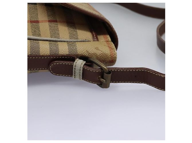 Autre Marque Borsa a spalla Burberrys Nova Check in pelle PVC beige Auth KD166 - vista 8