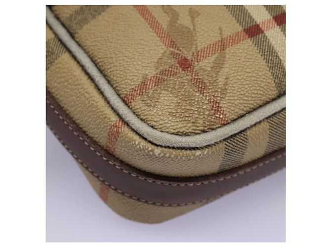 Autre Marque Borsa a spalla Burberrys Nova Check in pelle PVC beige Auth KD166 - vista 9