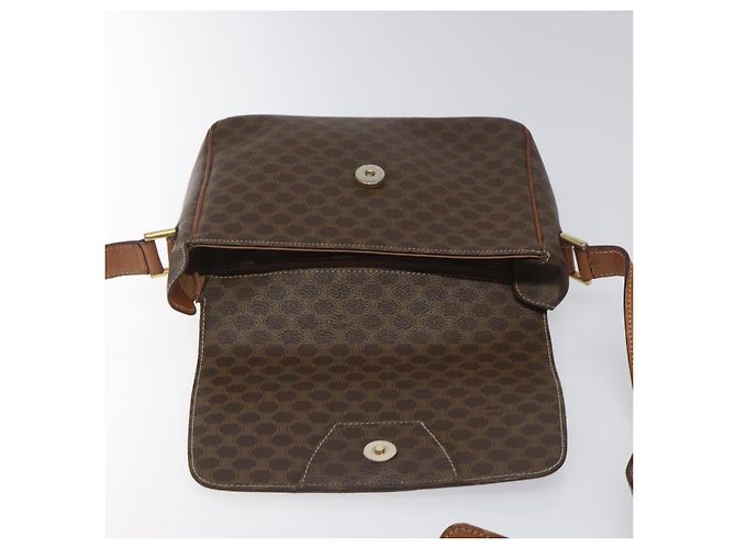 Céline Borsa a spalla in tela Macadam CELINE in pelle PVC marrone oro Auth EC639 D'oro - vista 15