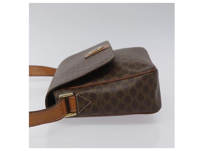 Céline Borsa a spalla in tela Macadam CELINE in pelle PVC marrone oro Auth EC639 D'oro - vista 5