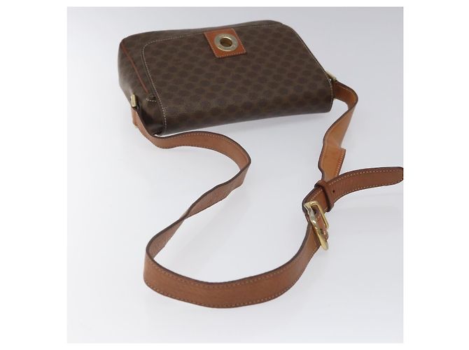 Céline Borsa a spalla in tela Macadam CELINE in pelle PVC marrone oro Auth EC639 D'oro - vista 7