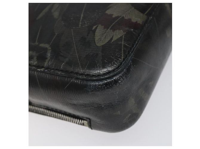 Bolsa clutch de couro preto e dourado Salvatore Ferragamo Auth bs23562 - vista 11
