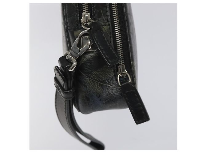 Bolsa clutch de couro preto e dourado Salvatore Ferragamo Auth bs23562 - vista 13