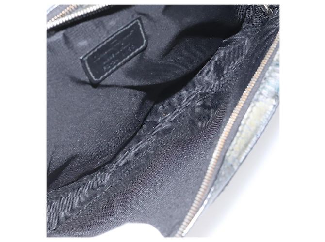 Bolsa clutch de couro preto e dourado Salvatore Ferragamo Auth bs23562 - vista 15