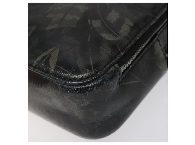 Bolsa clutch de couro preto e dourado Salvatore Ferragamo Auth bs23562 - vista 8