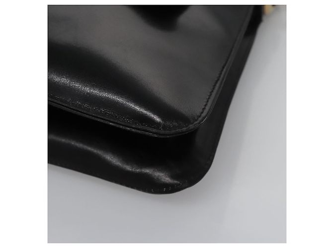 Céline Borsa a Spalla CELINE in Pelle Nera Oro Auth EC517 Nero D'oro - vista 11