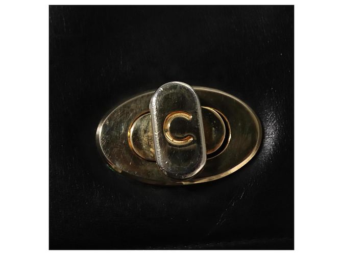 Céline Borsa a Spalla CELINE in Pelle Nera Oro Auth EC517 Nero D'oro - vista 15