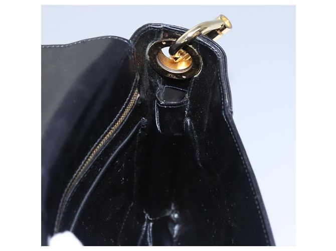 Céline Borsa a Spalla CELINE in Pelle Nera Oro Auth EC517 Nero D'oro - vista 18