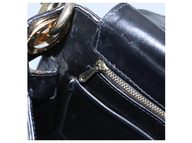 Céline Borsa a Spalla CELINE in Pelle Nera Oro Auth EC517 Nero D'oro - vista 20