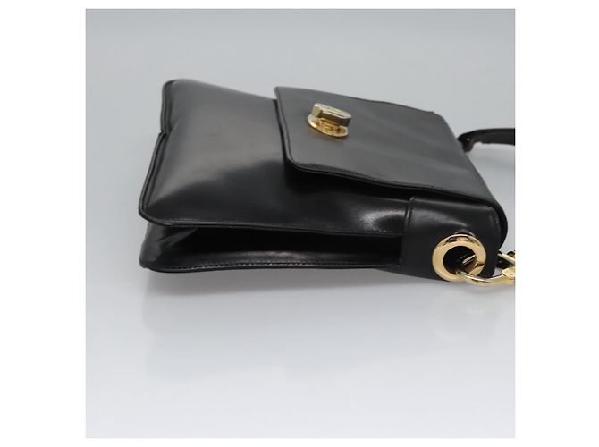 Céline Borsa a Spalla CELINE in Pelle Nera Oro Auth EC517 Nero D'oro - vista 4