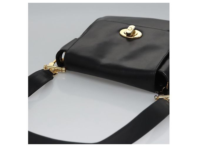 Céline Borsa a Spalla CELINE in Pelle Nera Oro Auth EC517 Nero D'oro - vista 6