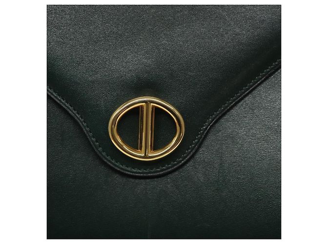 Handtasche aus grünem Leder mit Gold Christian Dior Auth BA732 Golden - Ansicht 14