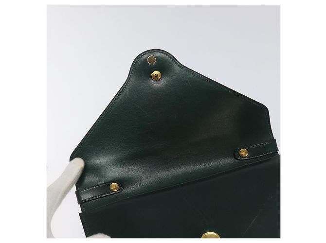 Handtasche aus grünem Leder mit Gold Christian Dior Auth BA732 Golden - Ansicht 15