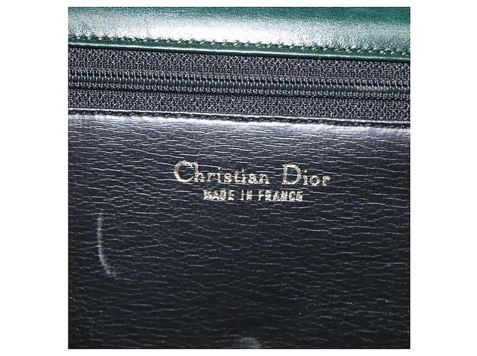 Handtasche aus grünem Leder mit Gold Christian Dior Auth BA732 Golden - Ansicht 16