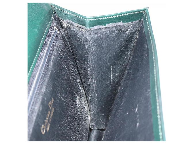 Handtasche aus grünem Leder mit Gold Christian Dior Auth BA732 Golden - Ansicht 18