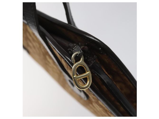 Borsa a mano in tela Trotter Christian Dior marrone Auth EC646 - vista 15