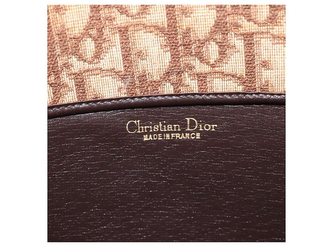 Borsa a mano in tela Trotter Christian Dior marrone Auth EC646 - vista 16