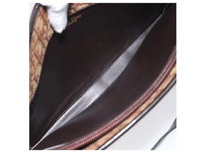 Borsa a mano in tela Trotter Christian Dior marrone Auth EC646 - vista 17