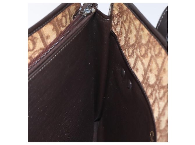 Borsa a mano in tela Trotter Christian Dior marrone Auth EC646 - vista 19