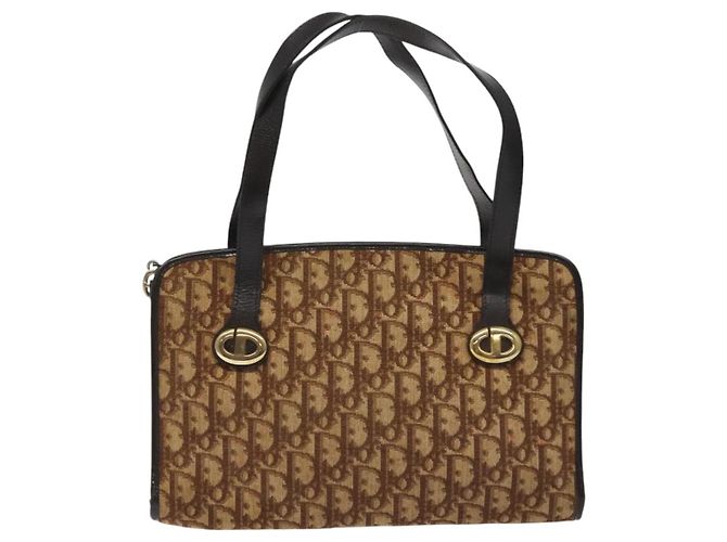 Borsa a mano in tela Trotter Christian Dior marrone Auth EC646 - vista 2