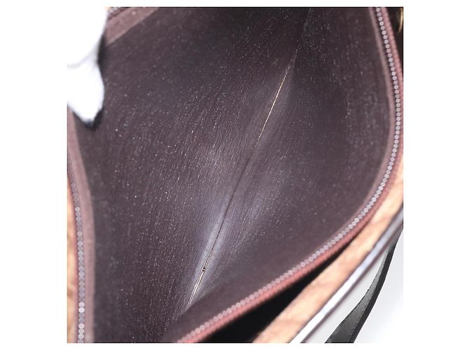Borsa a mano in tela Trotter Christian Dior marrone Auth EC646 - vista 20