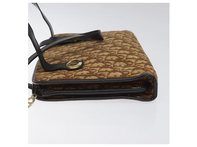 Borsa a mano in tela Trotter Christian Dior marrone Auth EC646 - vista 5