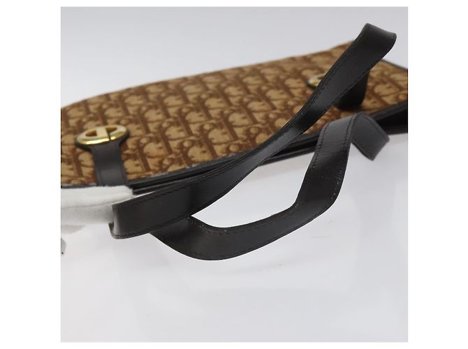 Borsa a mano in tela Trotter Christian Dior marrone Auth EC646 - vista 7
